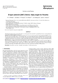 E-Type Asteroid (2867) Steins: Flyby Target for Rosetta