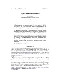 Implementation with Evidence