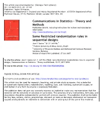 Some Restricted Randomization Rules in Sequential Designs Jose F