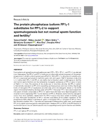 2 to Support Spermatogenesis but Not Normal Sperm Function and Fertility†