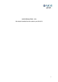 B.ARCH REGULATIONS – 2016 (For Students Admitted from The