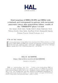 Dual Targeting of HER1/EGFR and HER2 with Cetuximab And