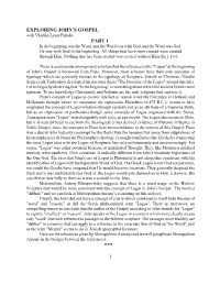 Exploring John's Gospel Part 1