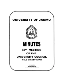 Mil{UTES 82"D MEETING of the UNIVERSITY GOUNGIL HELD on 22.04.2(J17