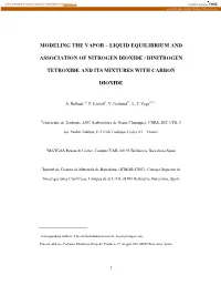 Modeling the Vapor – Liquid Equilibrium and Association