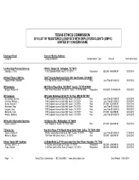Texas Ethics Commission 2010 List of Registered Lobbyists with Employers/Clients (Emp/C) Sorted by Concern Name