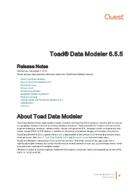 Toad® Data Modeler 6.5.5