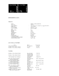 Biographical Data