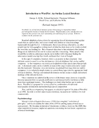 Introduction to Wordnet: an On-Line Lexical Database