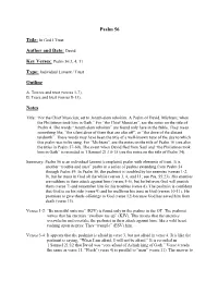 Psalm 56 Author and Date