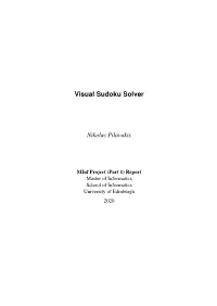 Visual Sudoku Solver