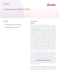 Architecting for HIPAA on Twilio