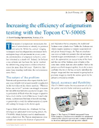 Increasing the Efficiency of Astigmatism Testing with the Topcon