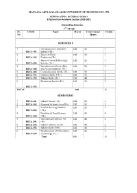 MAULANA ABUL KALAM AZAD UNIVERSITY of TECHNOLOGY, WB Syllabus of B.Sc