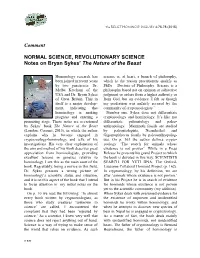 NORMAL SCIENCE, REVOLUTIONARY SCIENCE Notes on Bryan Sykes’ the Nature of the Beast