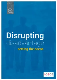 Disrupting Disadvantage: Setting the Scene