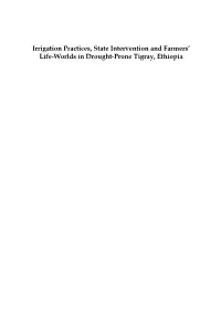 Irrigation Practices, State Intervention and Farmers' Life-Worlds In