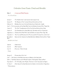 Orthodox Great Feasts: Fixed and Movable