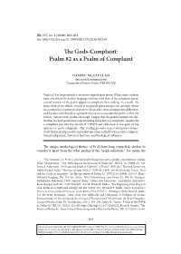 Psalm 82 As a Psalm of Complaint