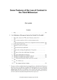 Some Features of the Law of Contract in the Third Millennium1