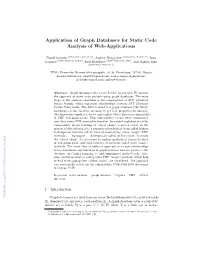 Application of Graph Databases for Static Code Analysis of Web-Applications