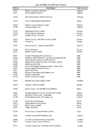 HSI List by Number