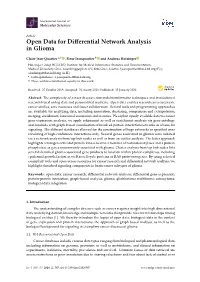 Open Data for Differential Network Analysis in Glioma