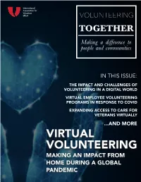 VIRTUAL VOLUNTEERING MAKING an IMPACT from HOME DURING a GLOBAL PANDEMIC Table of Contents