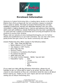 2020 Enrolment Information