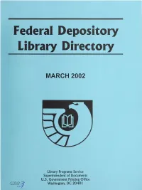 Federal Depository Library Directory