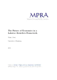 The Future of Economics in a Lakatos–Bourdieu Framework