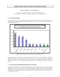 Wind Energy Development in France in 2005