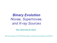 Binary Evolution Novae, Supernovae, and X-Ray Sources