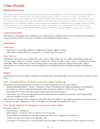 Côte D'ivoire Medical Summary