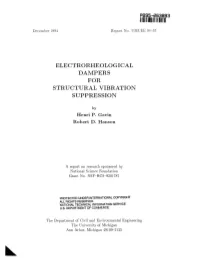 Electrorheological Dampers for Structural Vibration Suppression