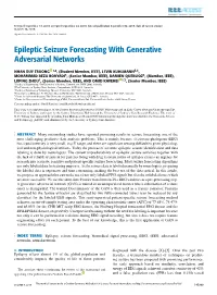 Epileptic Seizure Forecasting with Generative Adversarial Networks