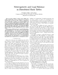 Heterogeneity and Load Balance in Distributed Hash Tables