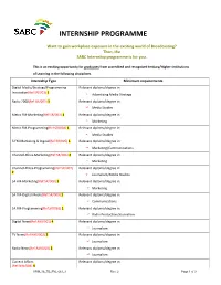 Internship Programme