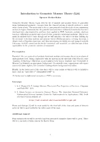 Introduction to Geometric Measure Theory (L24) Spencer Becker-Kahn