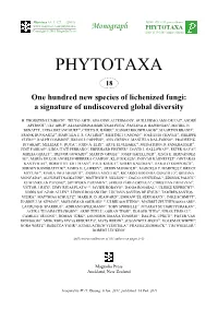 One Hundred New Species of Lichenized Fungi: a Signature of Undiscovered Global Diversity