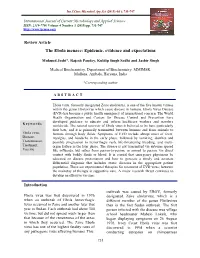 The Ebola Menace: Epidemic, Evidence and Expectations