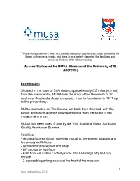Access Statement for MUSA (Museum of the University of St Andrews)
