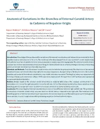 Anatomical Variations in the Branches of External Carotid Artery in Cadavers of Nepalese Origin