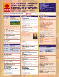 Schedule of Events