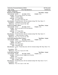 Vascular Type Specimens