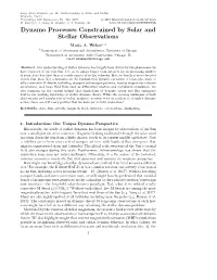 Dynamo Processes Constrained by Solar and Stellar Observations Maria A
