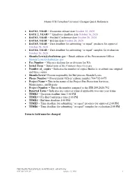 Master ITB Template Universal Changes Quick Reference
