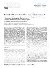 Polarization Lidar: an Extended Three-Signal Calibration Approach