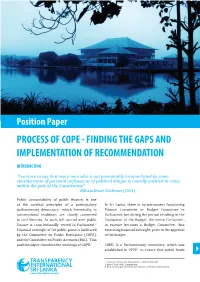 Process of Cope - Finding the Gaps and Implementation of Recommendation