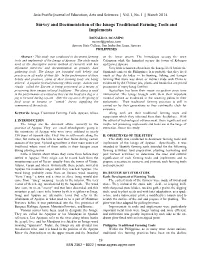 Survey and Documentation of the Isnags Traditional Farming Tools and Implements